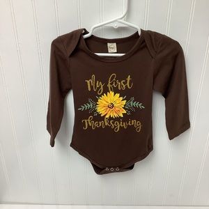 🤑Fuyimei “My FirstThanksgiving Onesie. Size 100 (4T) NWT